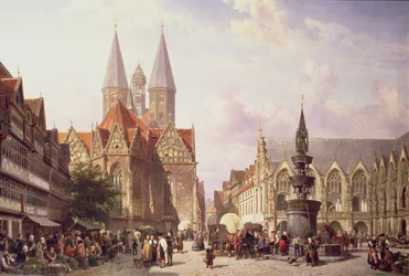 Scène de marché à Braunschweig